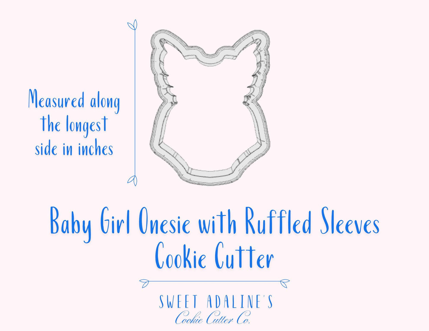 Baby Girl Onesie Cookie Cutter with Ruffled Sleeves – Adorable Baking Tool for Baby Showers and Parties – 3 Sizes