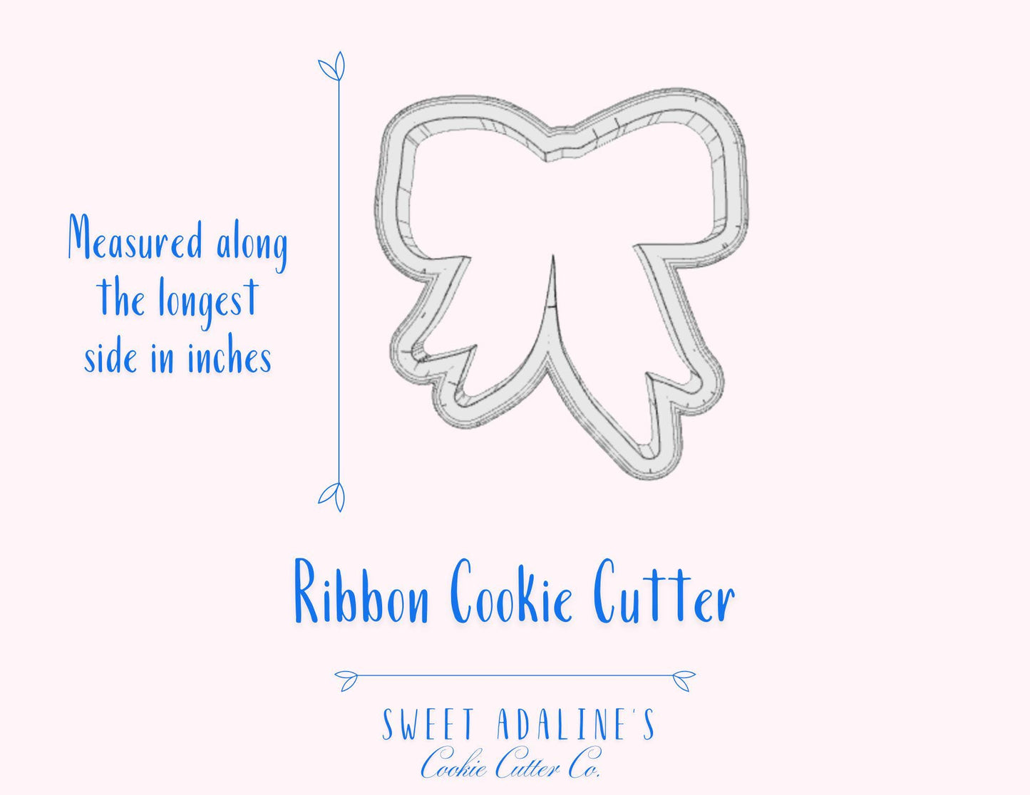 Ribbon Cookie Cutter – Elegant Bow Design for Baby Showers, Weddings, & Parties – 3 Sizes – Perfect for Cookies -Custom 3D Printed