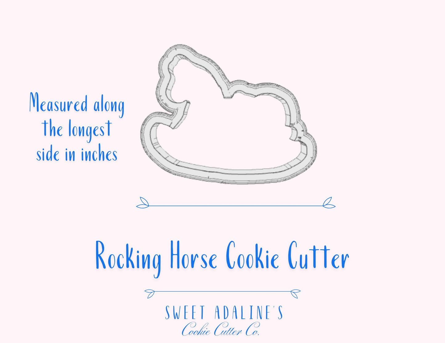 Rocking Horse Cookie Cutter – Kid Toy Design for Baby Showers, Birthdays & Parties – 3 Sizes – 3D Printed