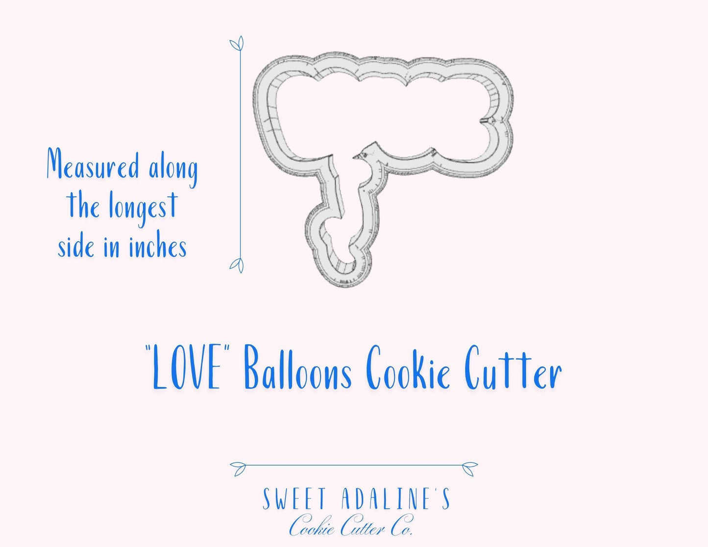 LOVE Balloons Cookie Cutter –Festive Balloon Design for Romantic Treats –Perfect for Valentine's, Weddings, & Parties –3 Sizes