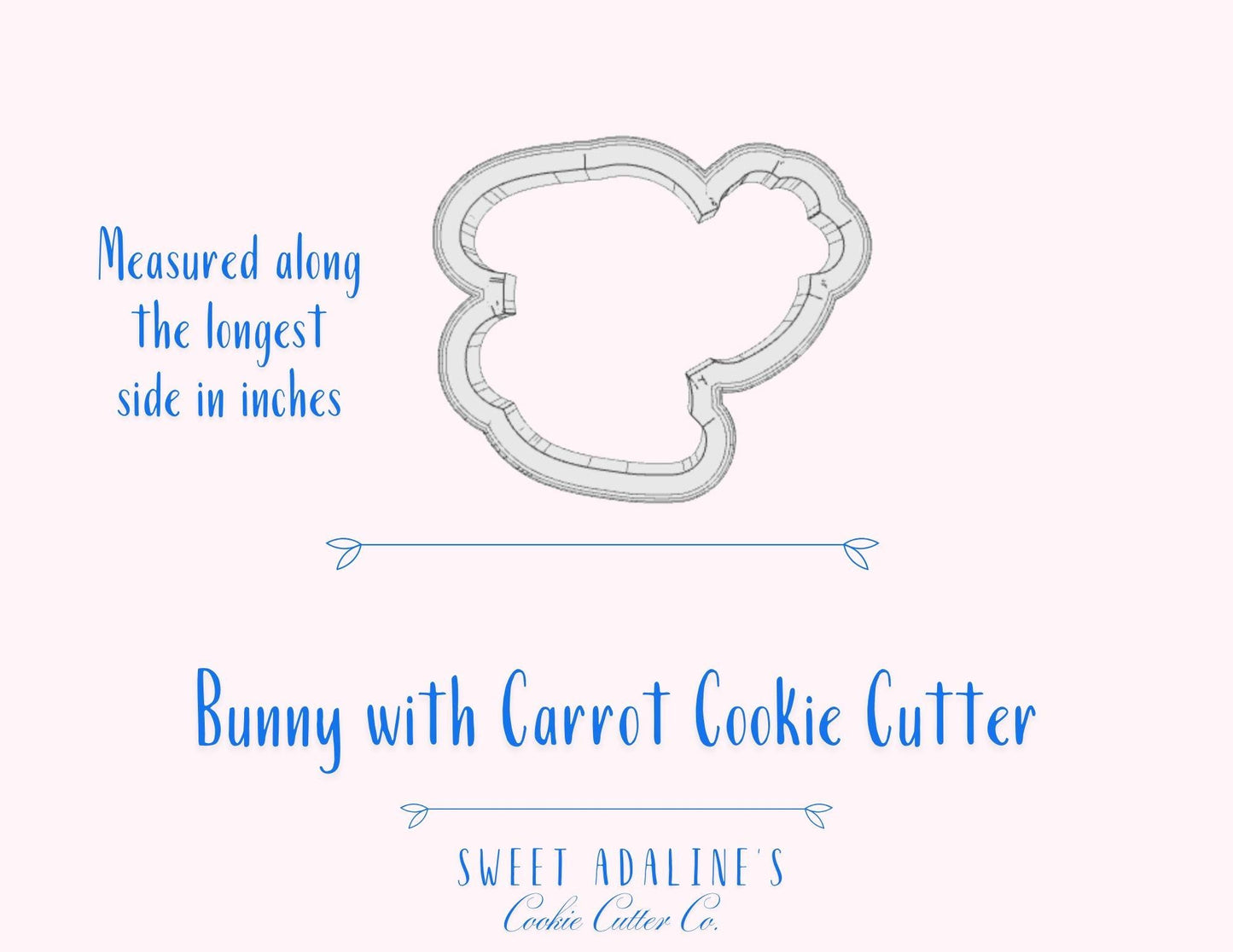 Adorable Bunny with Carrot Cookie Cutter –Sweet Easter Design for Spring Treats –Choose Your Size -Food safe, easy to clean