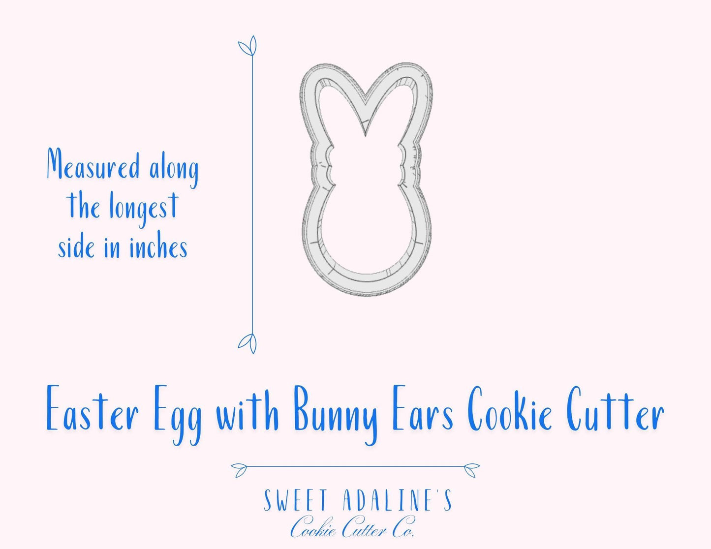Easter Egg with Bunny Ears Cookie Cutter – Playful Spring Design for Festive Treats – 3 Sizes –- Food safe, durable