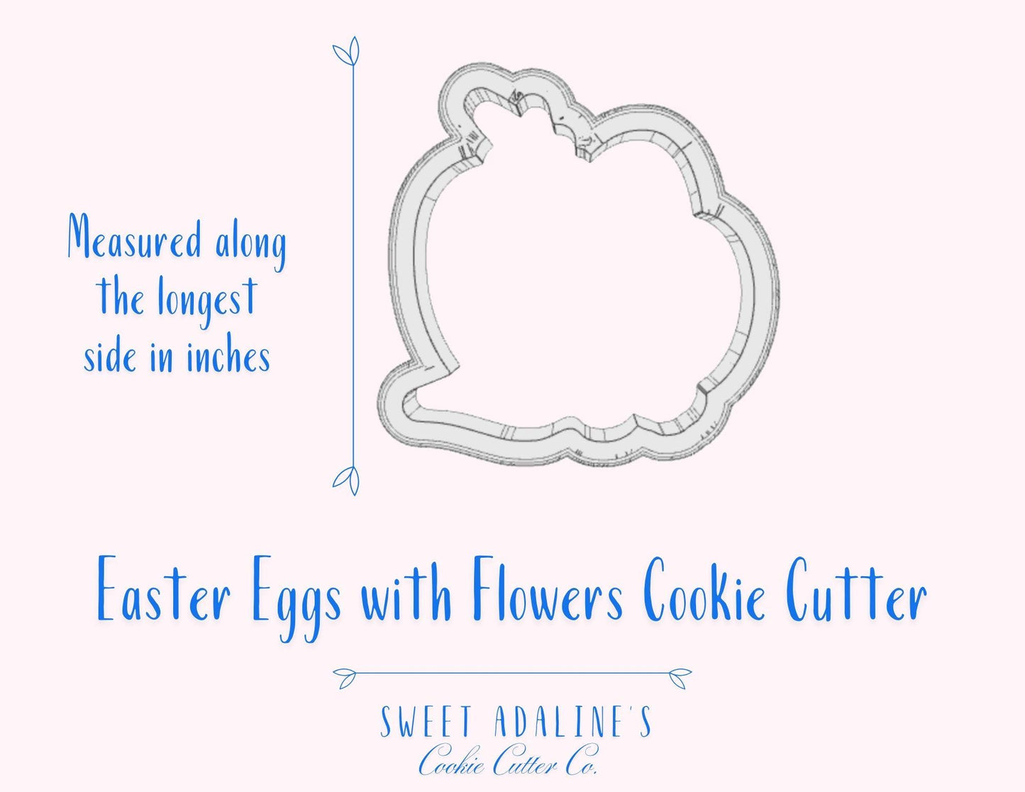 Easter Egg & Flower Cookie Cutter: Spring Floral Design - 3 Sizes