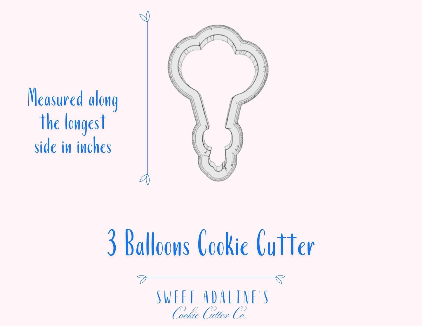 3 Balloons Cookie Cutter: Birthday Party Celebration