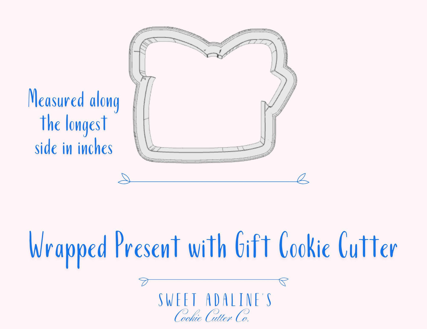 Wrapped Present with Bow Cookie Cutter – Perfect for Birthdays, Holidays, and Special Occasions – Multiple Sizes Available - Pick Color