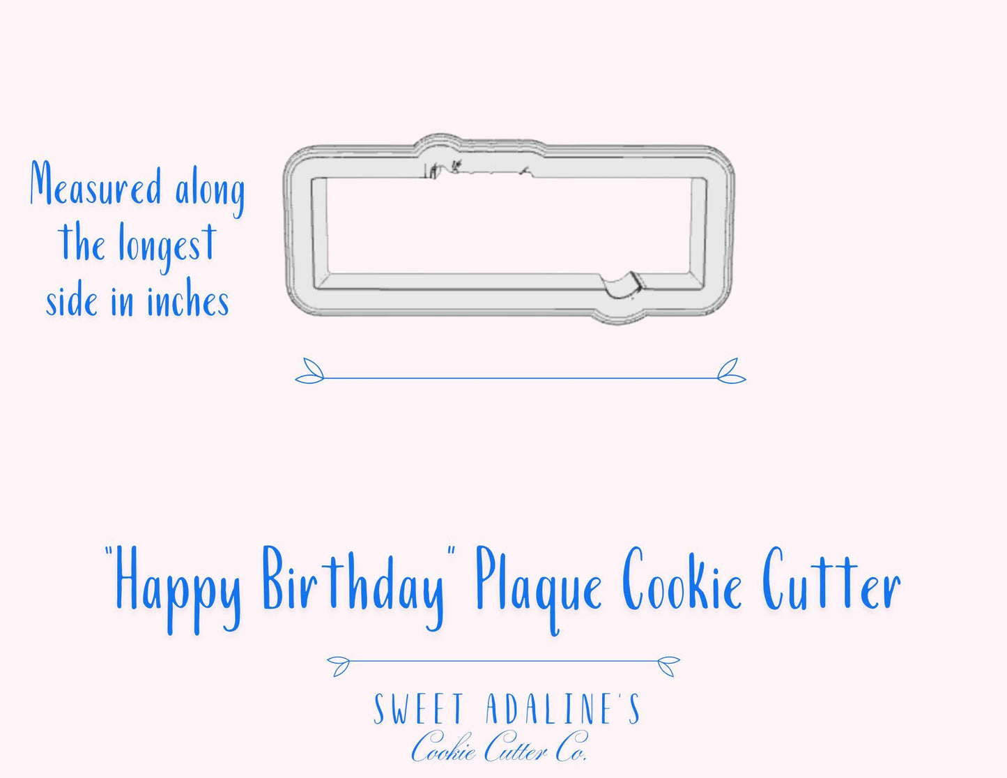 Happy Birthday Plaque Cookie Cutter: Elegant Celebration Design - 3 Sizes