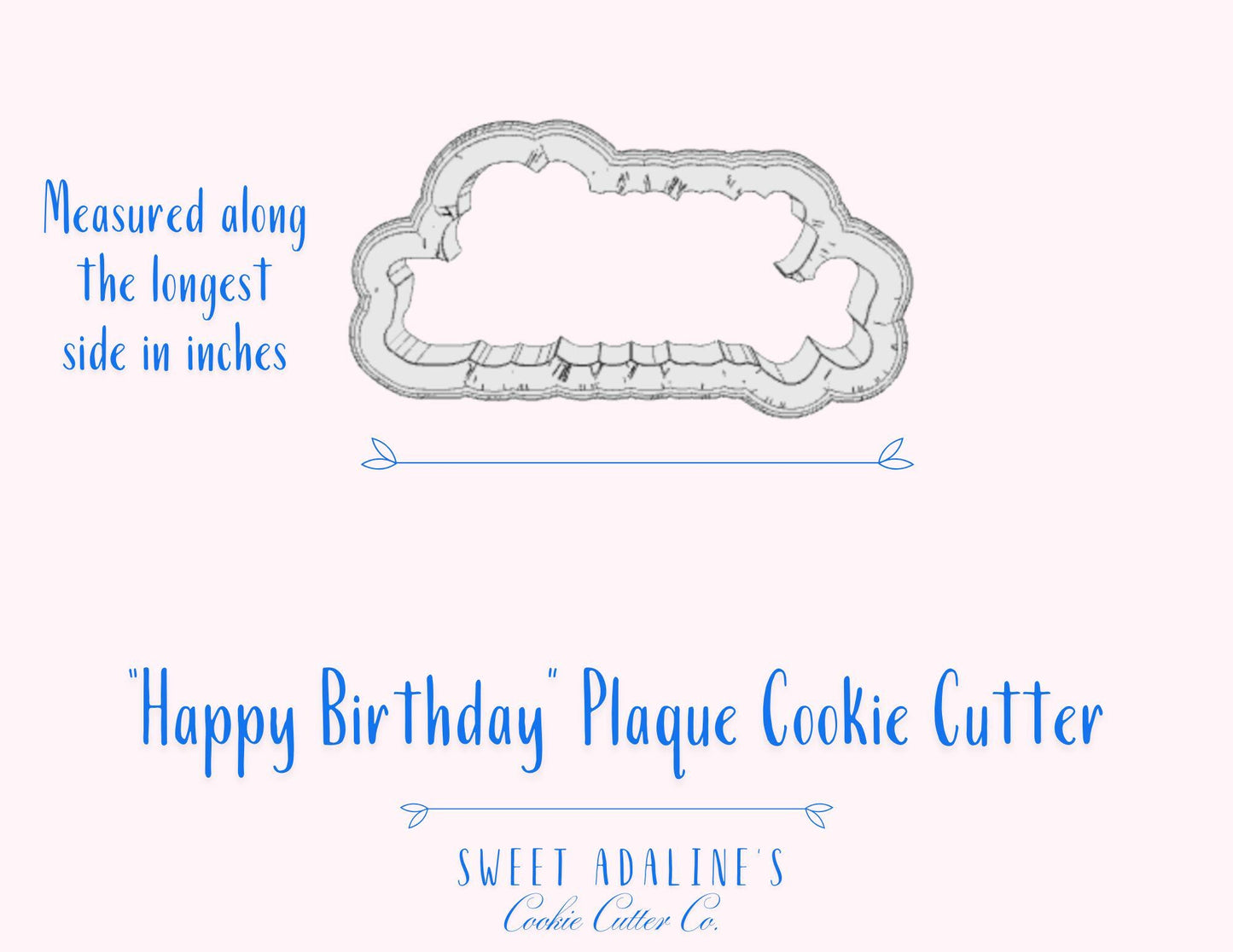 Happy Birthday Plaque Cookie Cutter – Happy BDay Plaque Design – 3 Size Options – Perfect for Birthday Celebrations - Thick, Sturdy cutter