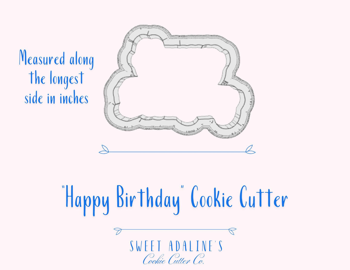 Happy Birthday Plaque Cookie Cutter: 3 Size Options
