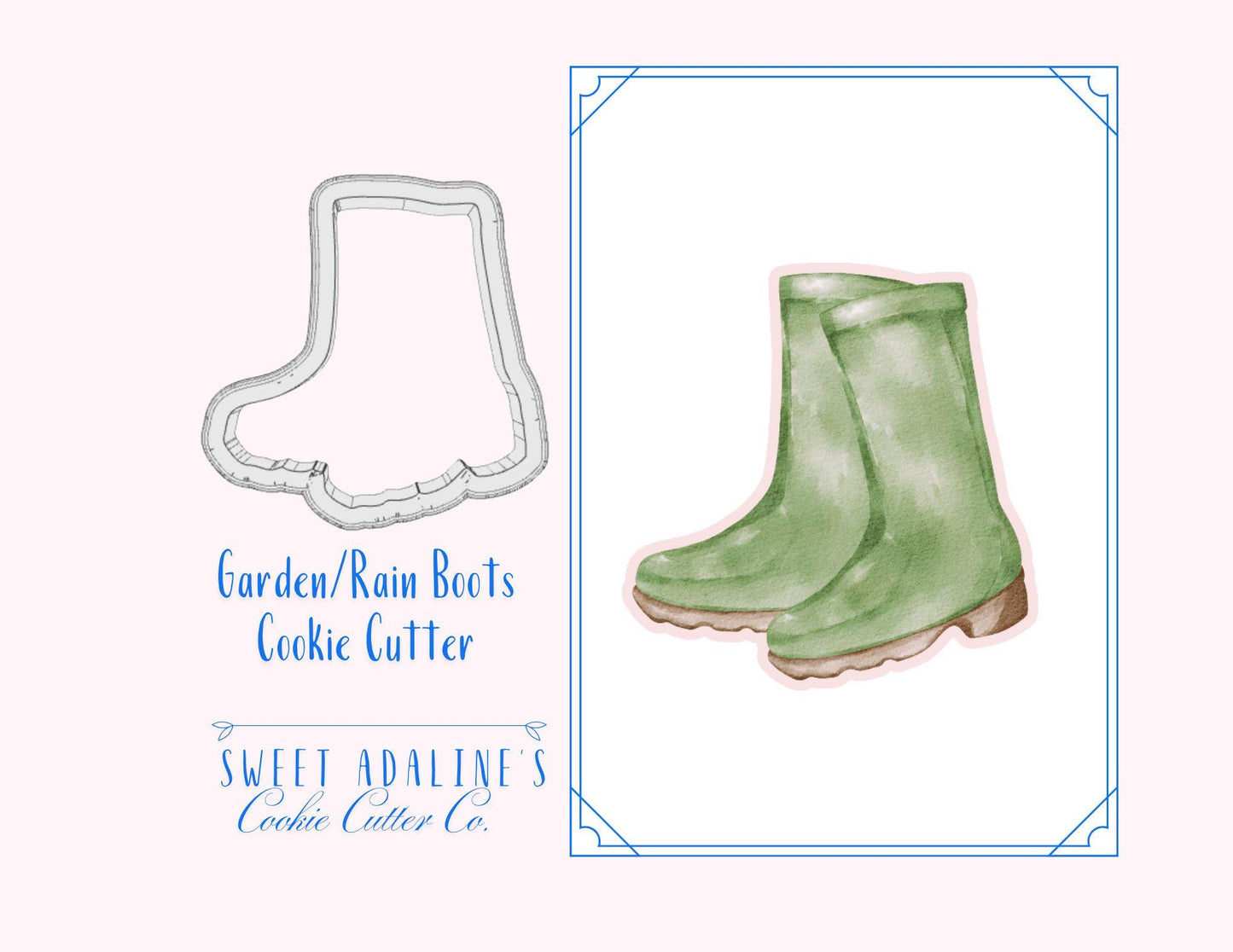 Garden Boots Cookie Cutter – Rain Boots for Spring & Gardening Theme Parties – Color Options –Ideal for Gardening and Tea Parties