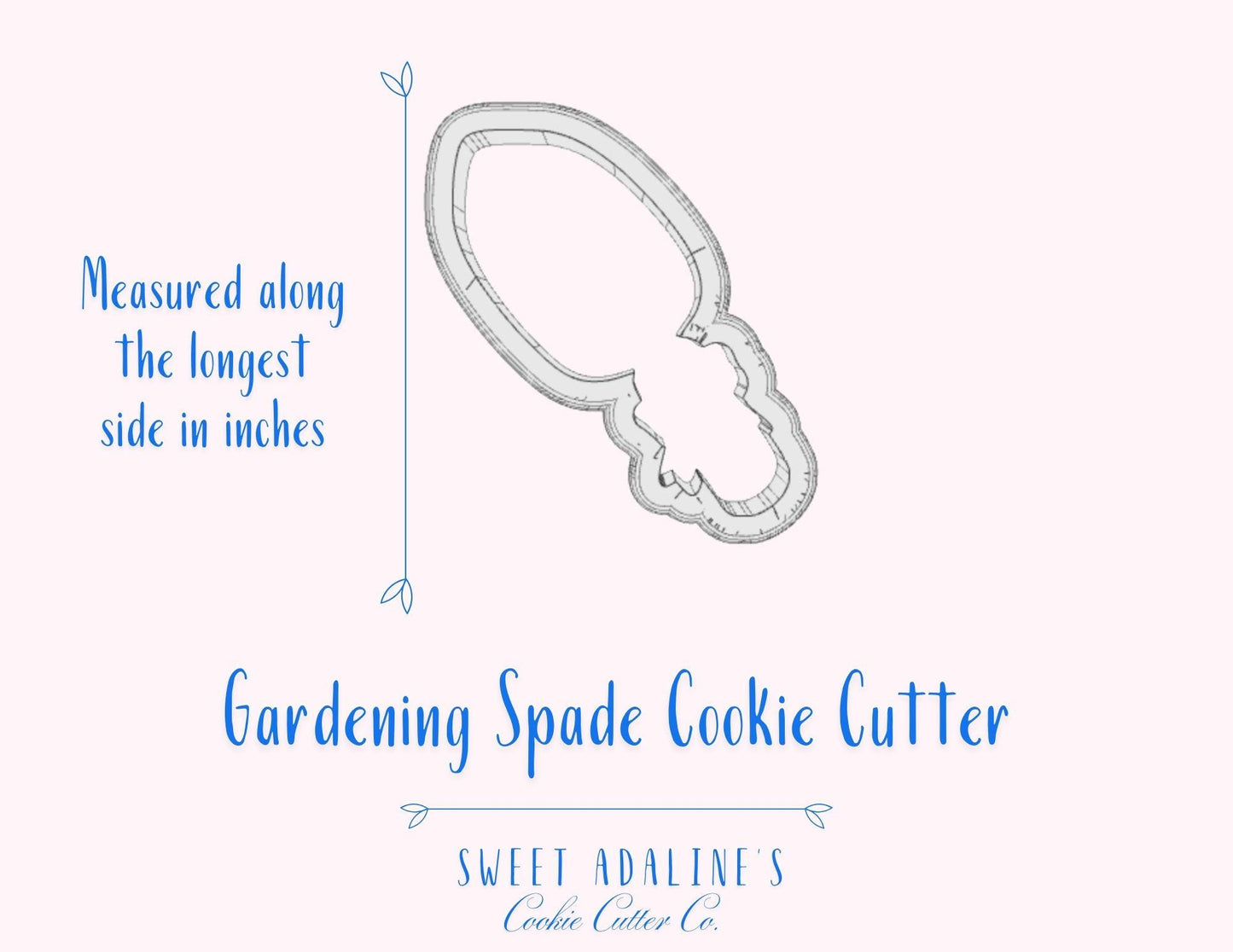 Garden Spade with Bow Cookie Cutter –Charming Gardening Tool for Spring & Garden Parties – Perfect for Garden Lovers