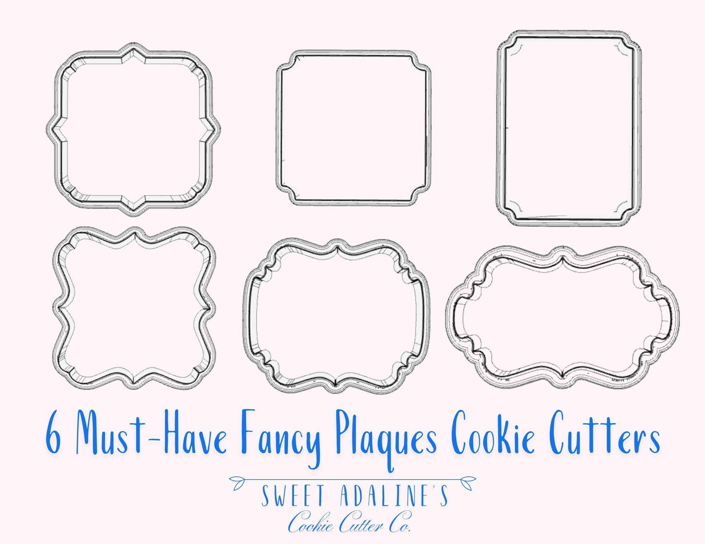3D Printed Plaque Cookie Cutter Set: Essential Shapes for Cookie Decorating
