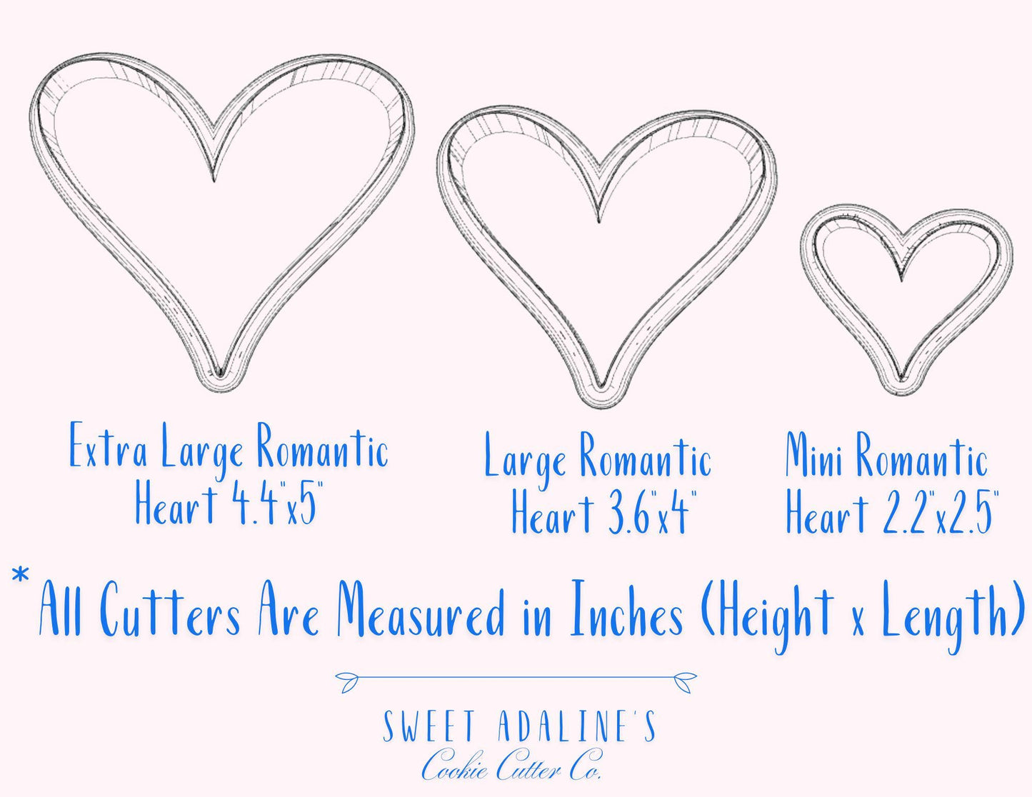 3D Printed Romantic Hearts Cookie Cutter Set: Valentine's Day Baking