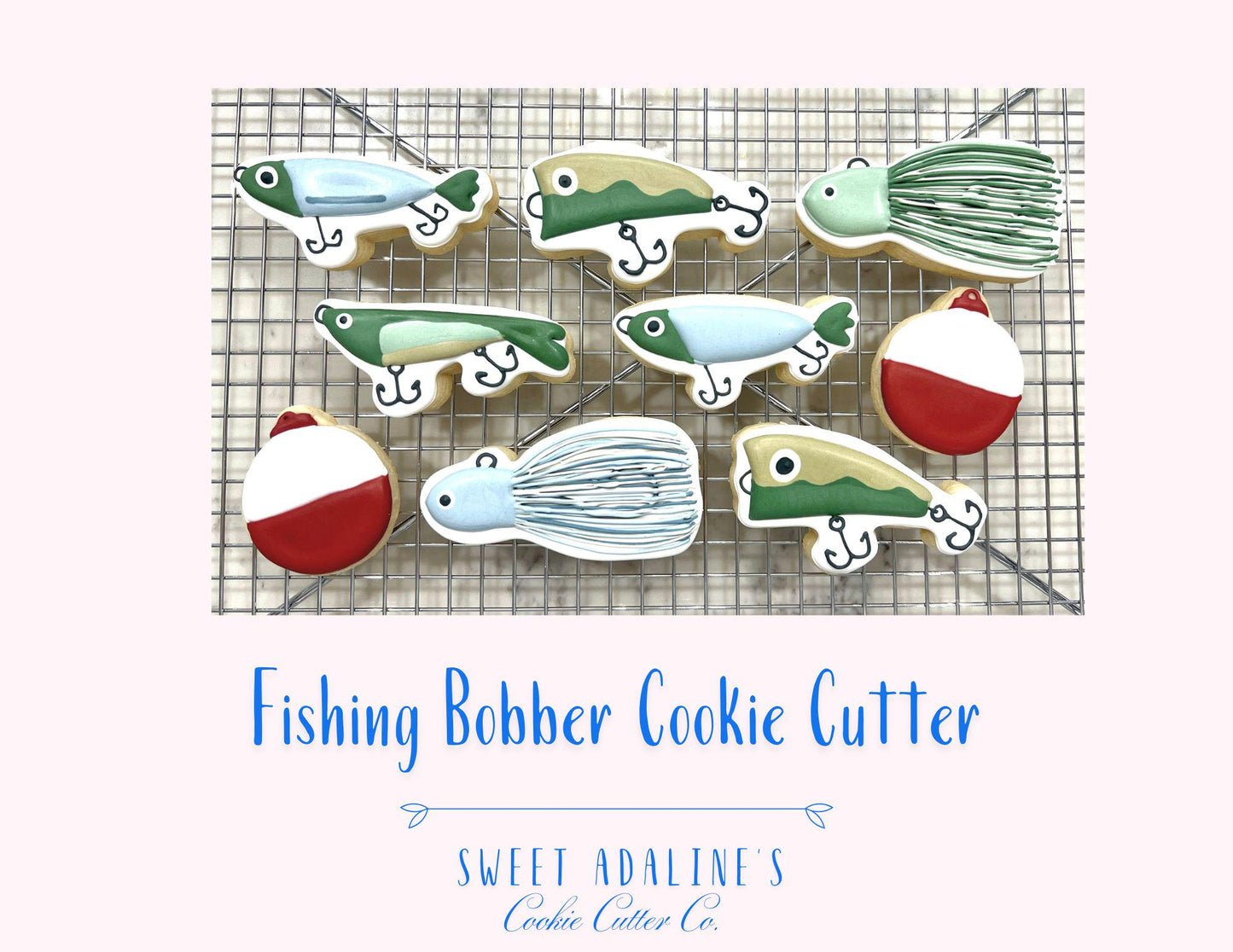 Fishing Bobber Cookie Cutter – Perfect for Father’s Day, Fishing Trips & Lake Days – Custom Color - 3D Printed - Sturdy for Thick Dough