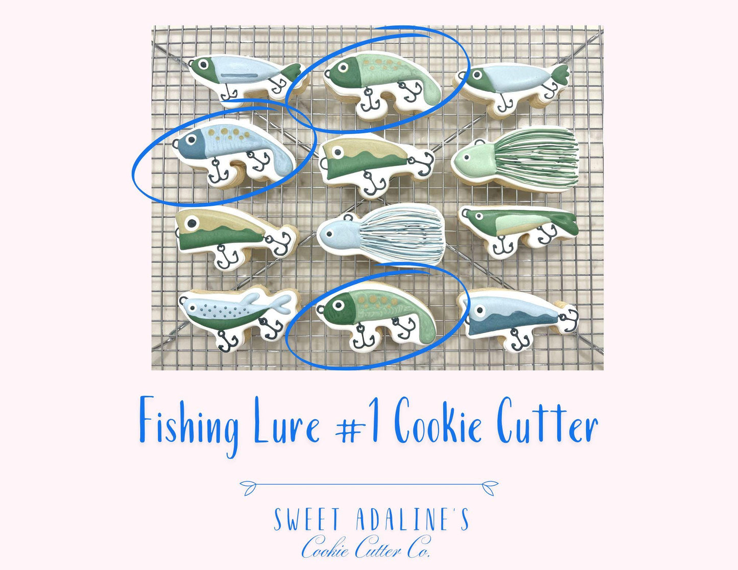 Fishing Lure #1 Cookie Cutter – Perfect for Father's Day, Fishing Trips & Lake Days – Custom Color - 3D Printed - Sturdy for Thick Dough