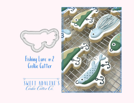 Fishing Lure #2 Cookie Cutter – Perfect for Father's Day, Fishing Trips & Lake Days – Custom Color - 3D Printed - Sturdy for Thick Dough