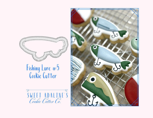 Fishing Lure #5 Cookie Cutter – Perfect for Father's Day, Fishing Trips & Lake Days – Custom Color - 3D Printed - Sturdy for Thick Dough