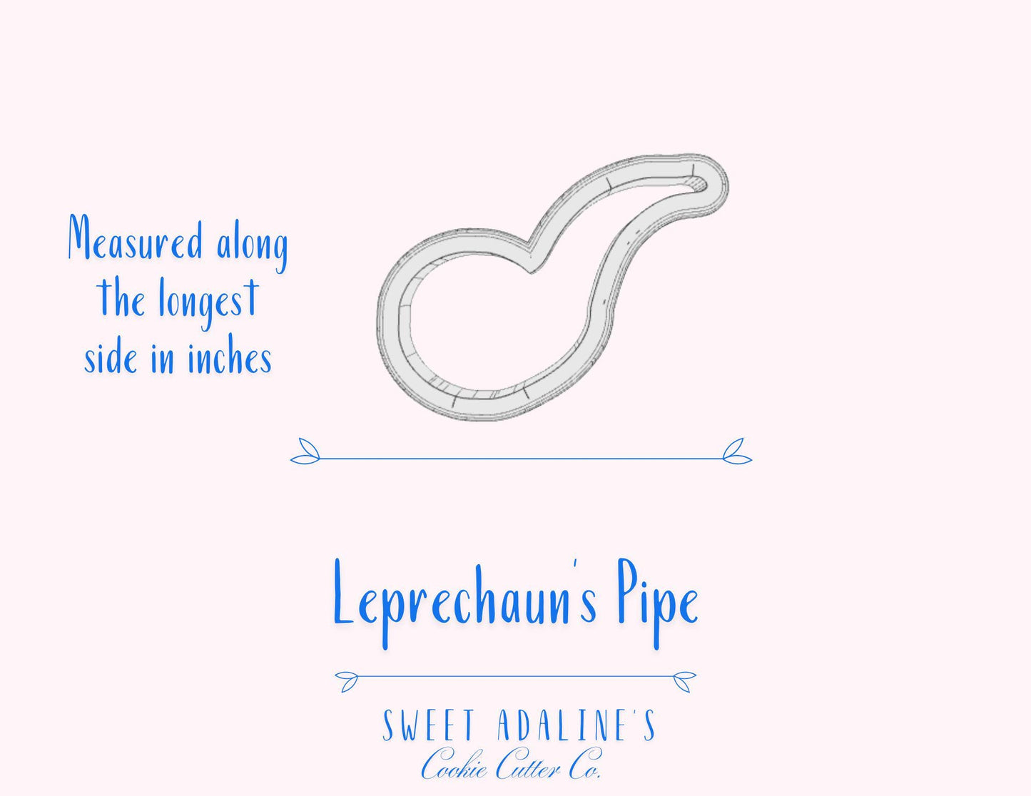 Pipe Cookie Cutter, Irish-Themed Cookies, Custom 3D Printed, St. Patrick's Day Baking Supplies, Leprechaun's Pipe Cookie, FAST Shipping