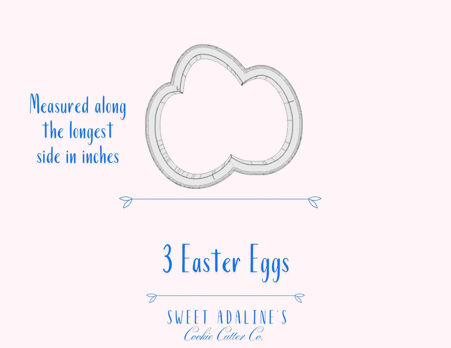 Easter Egg Cookie Cutter Set of 3 - Spring Baking - Food-Safe Plastic