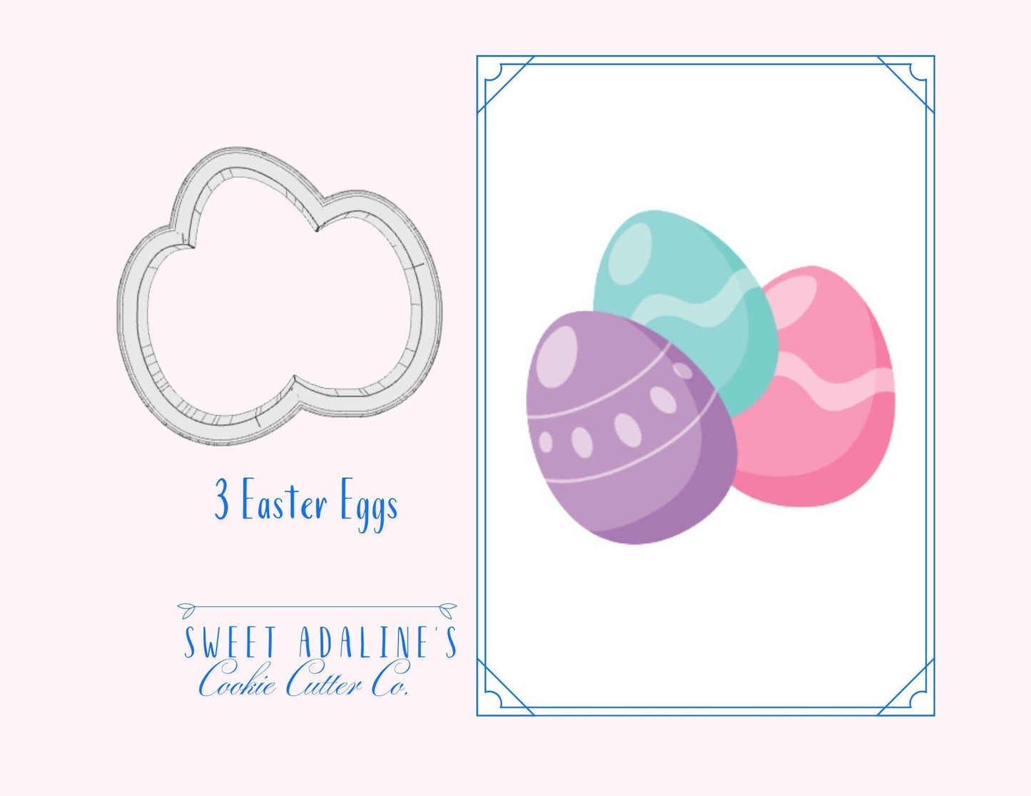 Easter Egg Cookie Cutter Set of 3 - Spring Baking - Food-Safe Plastic