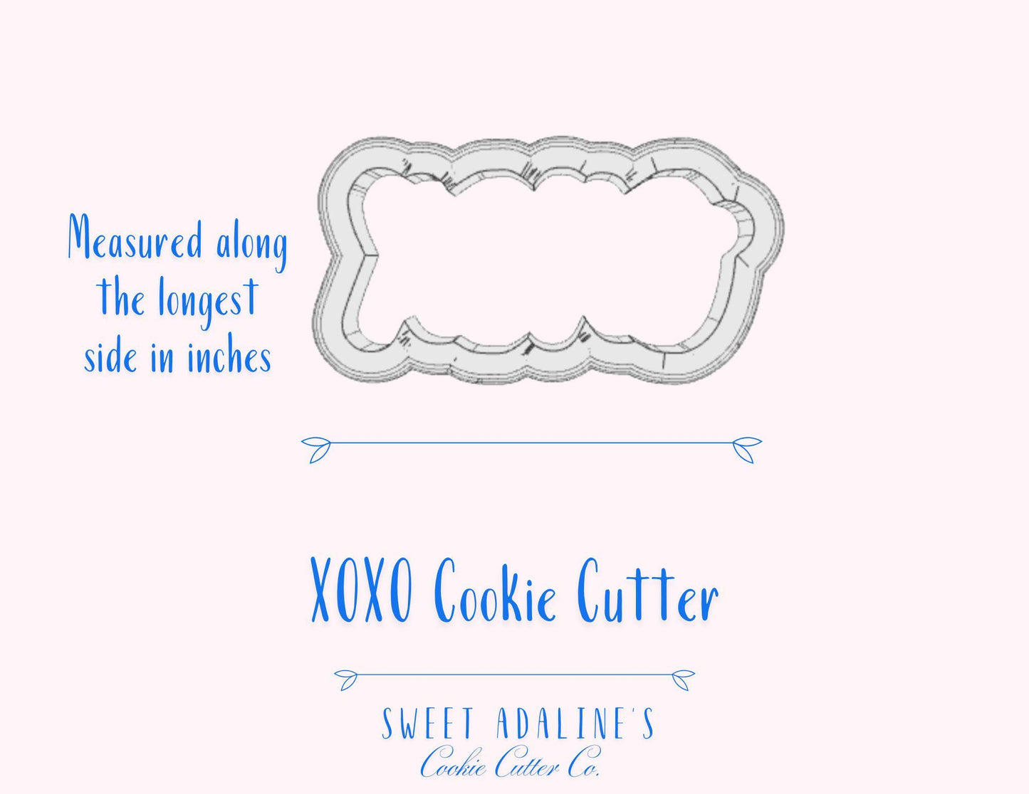XOXO Plaque Cookie Cutter – Valentine’s Day Baking Tool – Cute Love-Themed Cookies – 3 Size Options – Hug & Kiss Design
