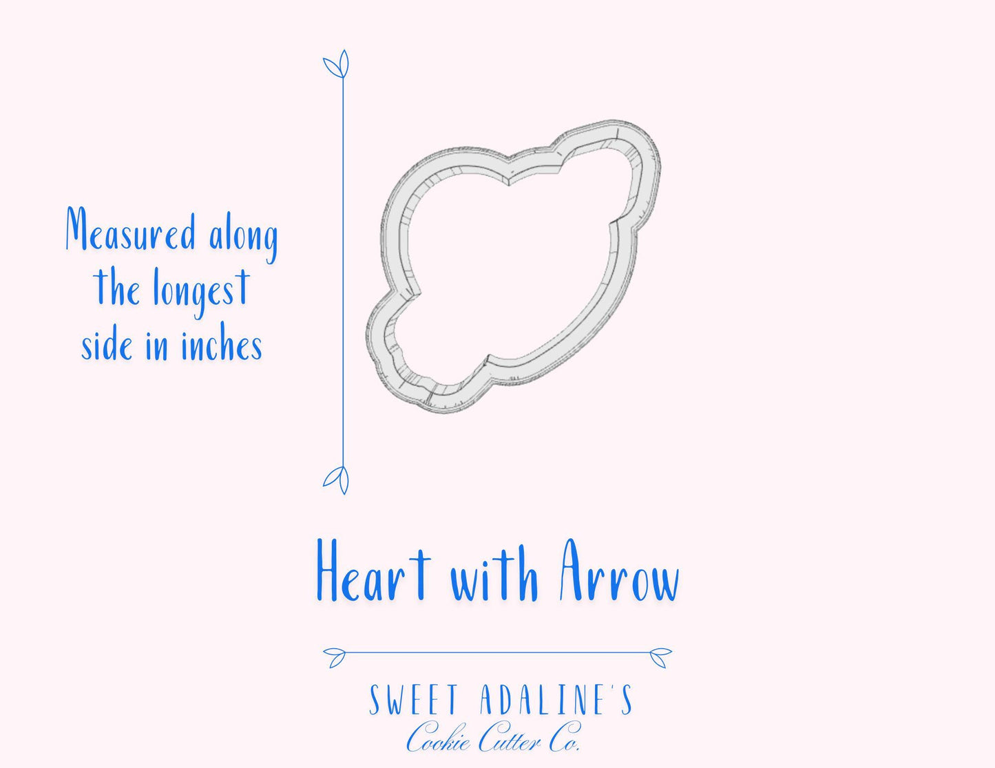 Heart with Arrow Cookie Cutter, Perfect for Valentine’s Day Baking, 3 Sizes, Food-Safe Plastic, Cute Love-Themed Cookie Tool, Custom 3D