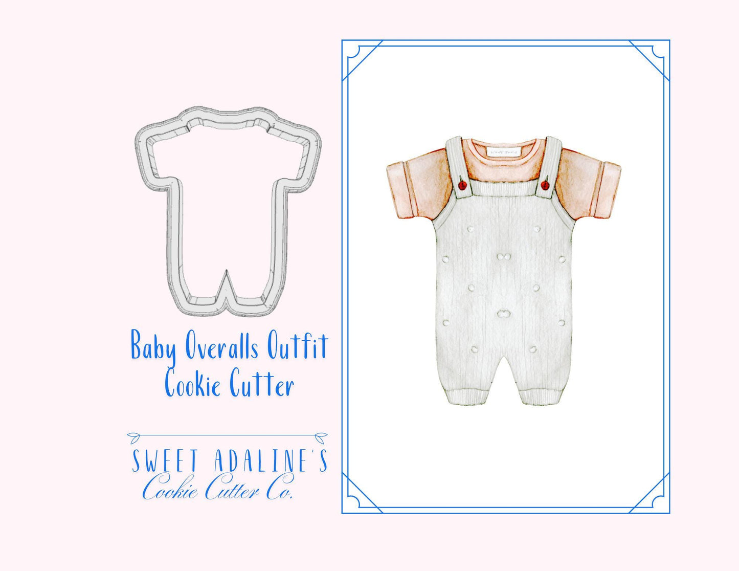 Children Overalls Cookie Cutter – Adorable Outfit Design for Baby Showers and Parties – 3 Sizes – Perfect for Cookies, Fondant, Crafts