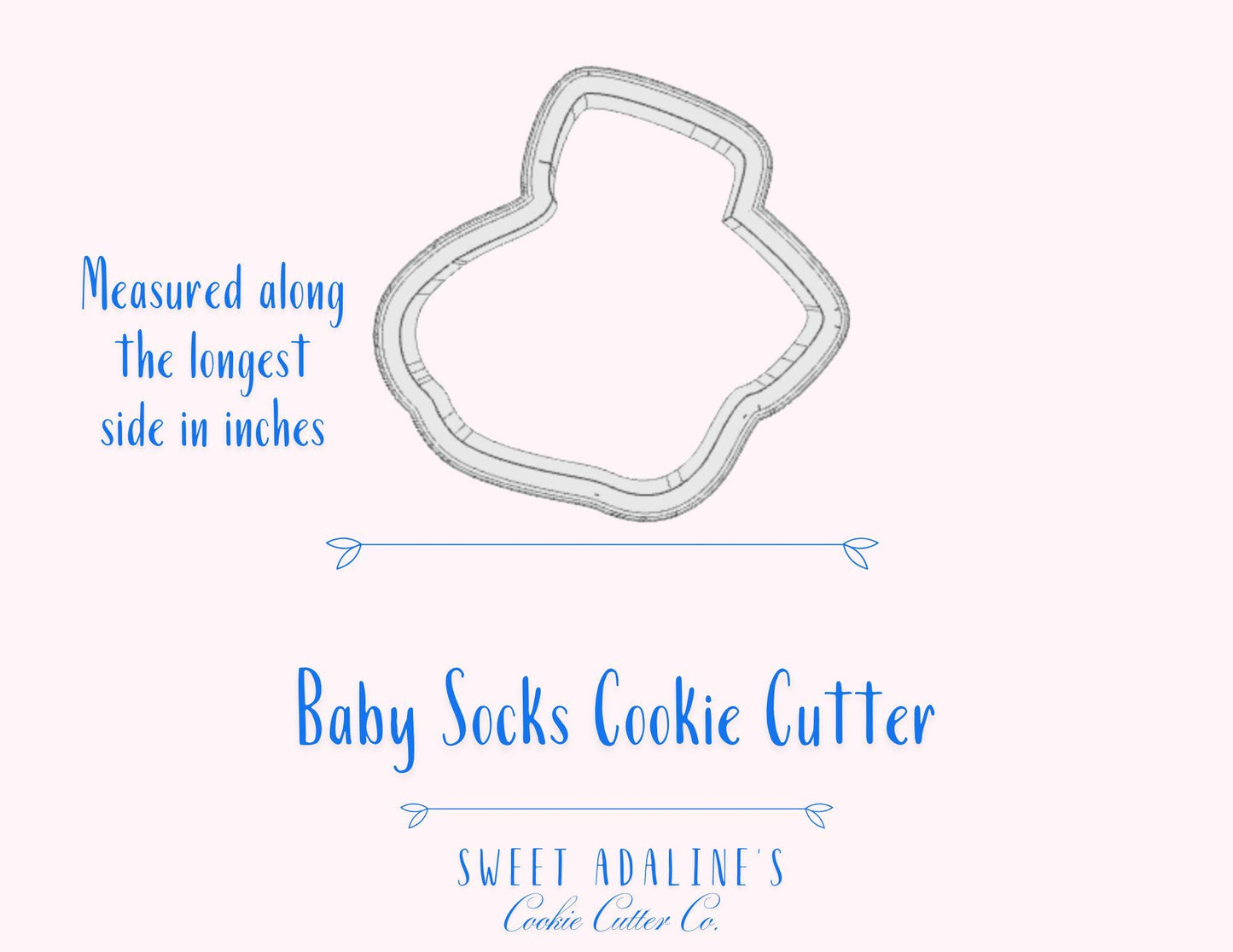 Baby Socks Cookie Cutter – Adorable Sock Design for Baby Showers, Gender Reveals, & 1 Year Old Parties – 3 Sizes