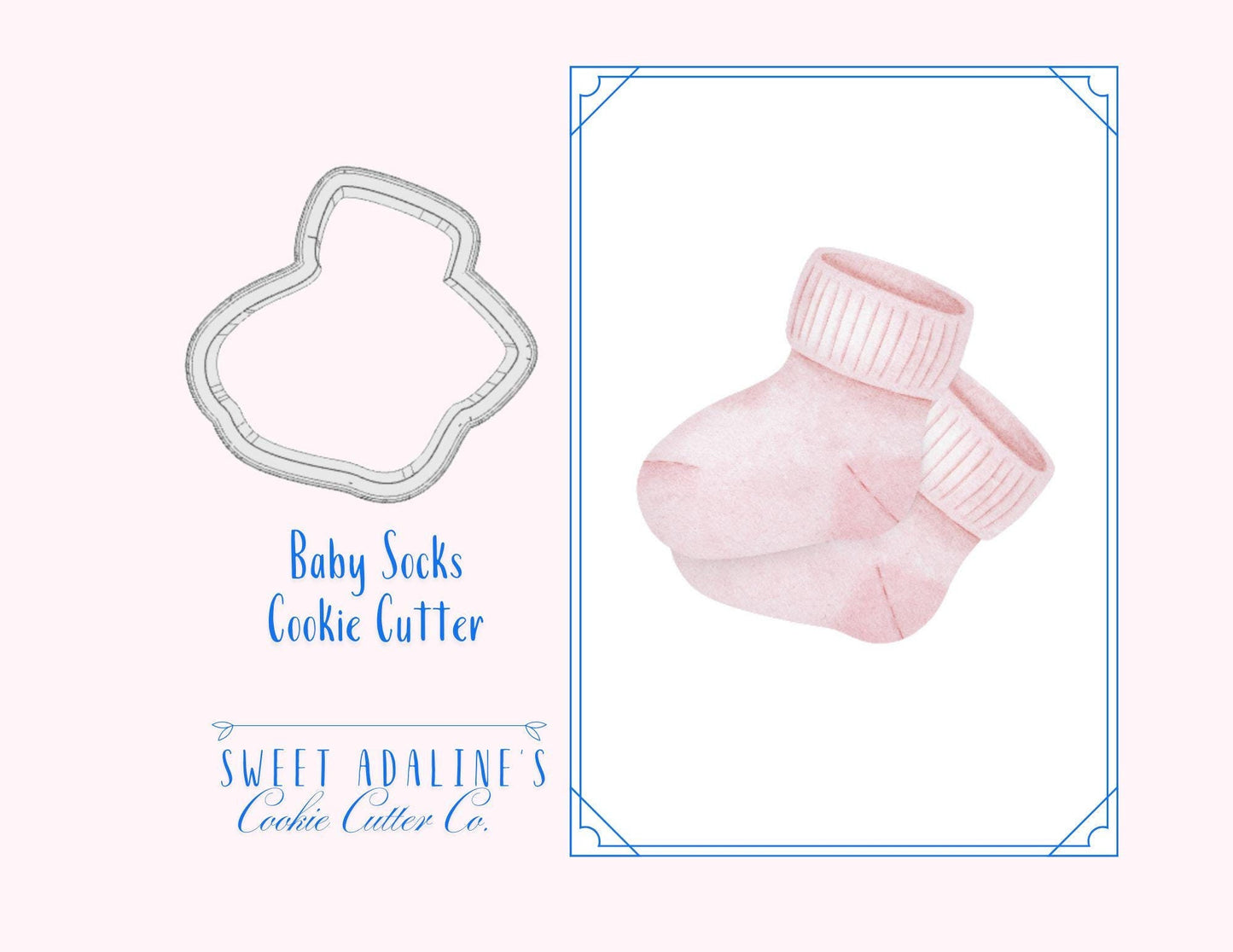 Baby Socks Cookie Cutter – Adorable Sock Design for Baby Showers, Gender Reveals, & 1 Year Old Parties – 3 Sizes