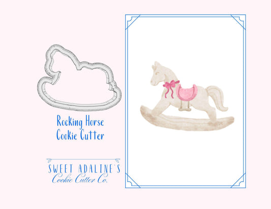 Rocking Horse Cookie Cutter – Kid Toy Design for Baby Showers, Birthdays & Parties – 3 Sizes – 3D Printed