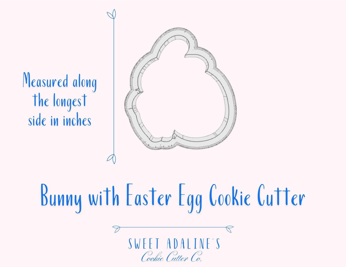 Bunny with Easter Egg Cookie Cutter – Spring Cookie Design for Festive Treats –3 Sizes -Food safe, durable, easy to clean