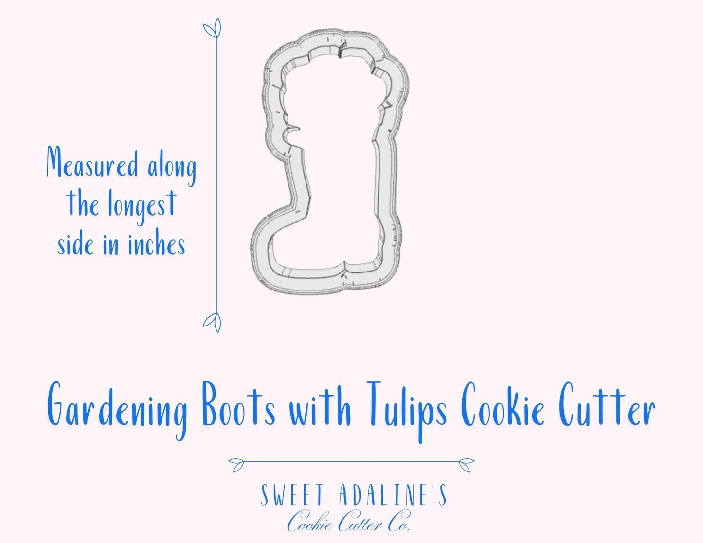 Gardening Boots with Tulips Cookie Cutter – Charming Garden Design – Perfect for Spring, Mother’s Day & Garden-themed Parties -3 Sizes