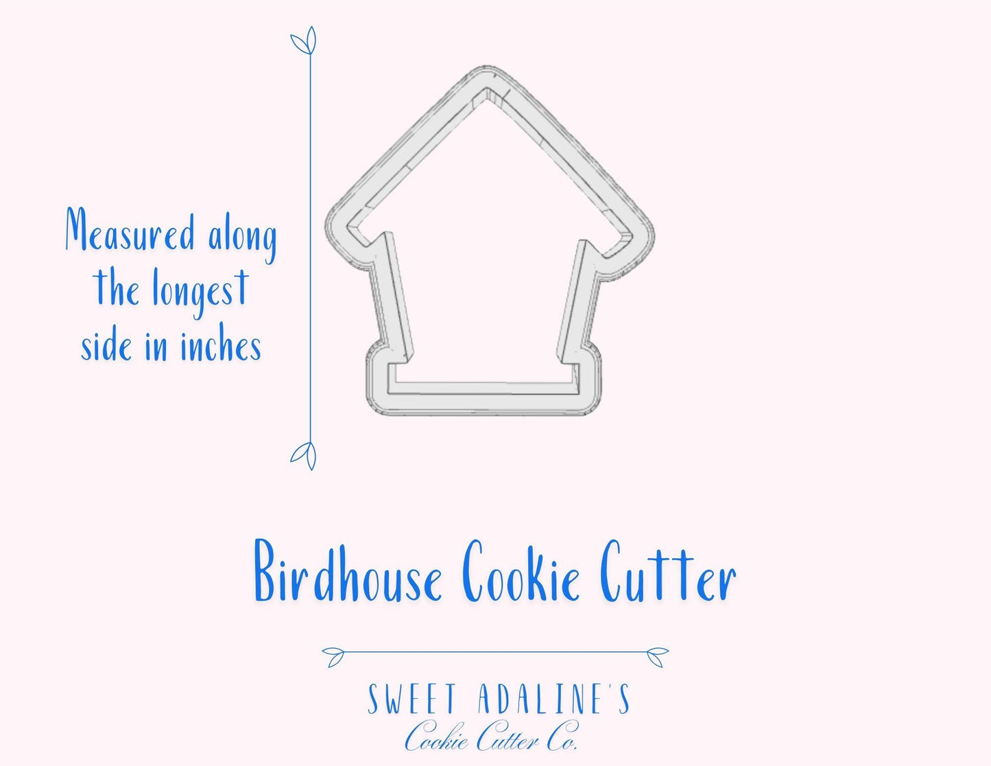 Birdhouse Cookie Cutter – Rustic Baking Design for Spring & Gardening – Custom Sizes – Perfect for Mother’s Day and Garden Parties