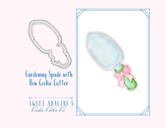 Garden Spade with Bow Cookie Cutter –Charming Gardening Tool for Spring & Garden Parties – Perfect for Garden Lovers