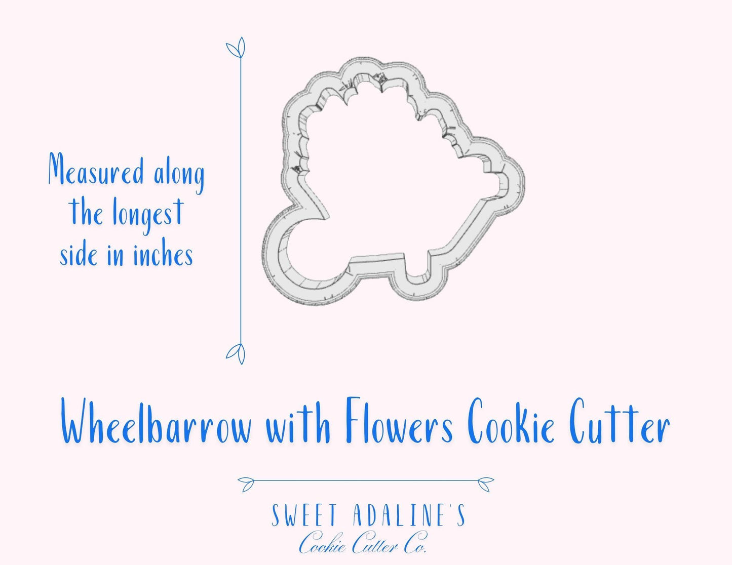 Wheelbarrow with Flowers Cookie Cutter – Baking for Spring & Garden-Themed Parties –  Gift for Gardeners -Garden Lovers