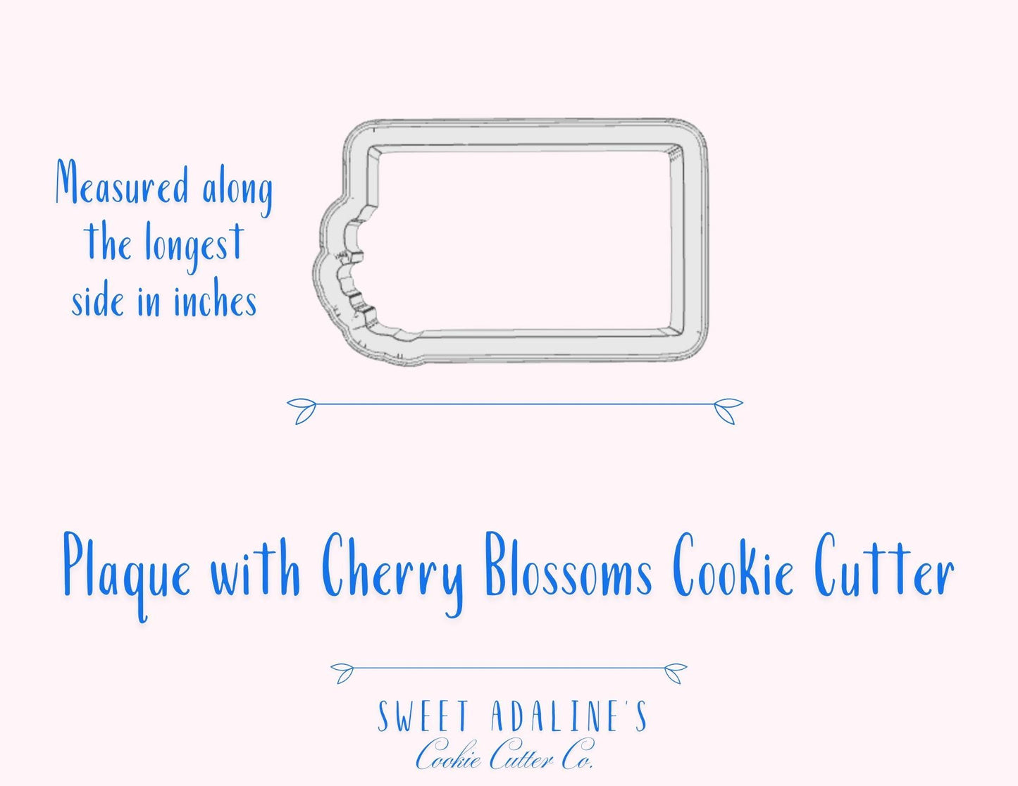 Plaque with Cherry Blossoms Cookie Cutter – Floral Design – Perfect for Spring, Mother’s Day & Garden Parties