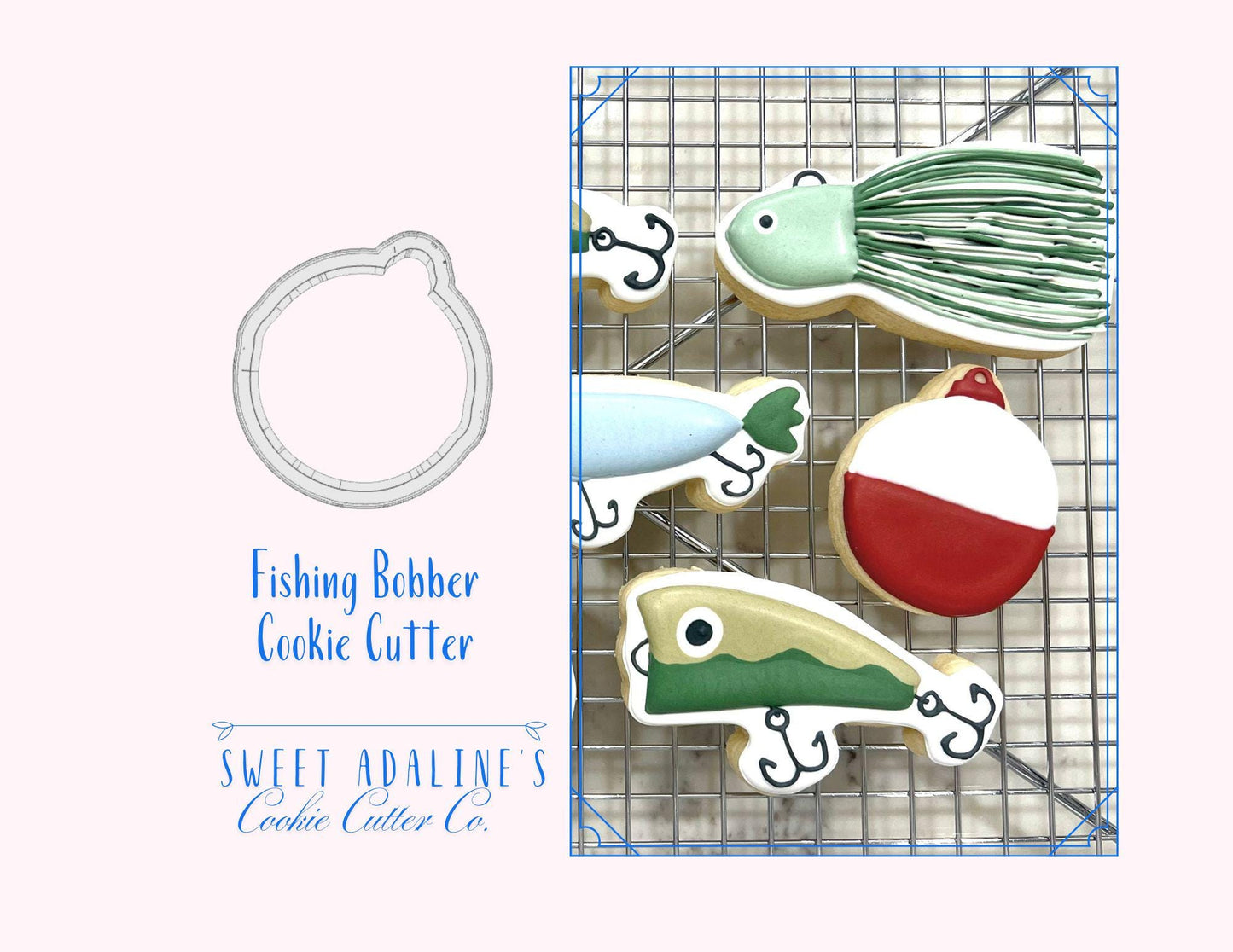 Fishing Bobber Cookie Cutter – Perfect for Father’s Day, Fishing Trips & Lake Days – Custom Color - 3D Printed - Sturdy for Thick Dough