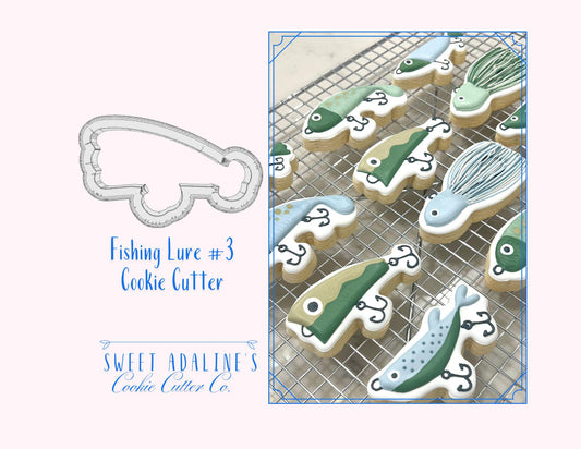 Fishing Lure #3 Cookie Cutter – Perfect for Father's Day, Fishing Trips & Lake Days – Custom Color - 3D Printed - Sturdy for Thick Dough