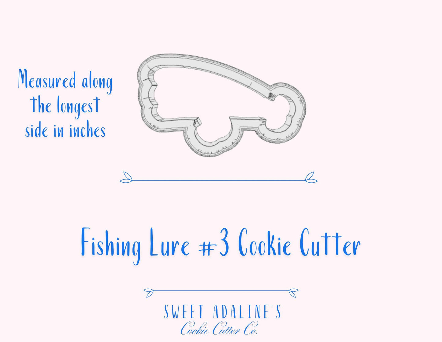 Fishing Lure #3 Cookie Cutter – Perfect for Father's Day, Fishing Trips & Lake Days – Custom Color - 3D Printed - Sturdy for Thick Dough
