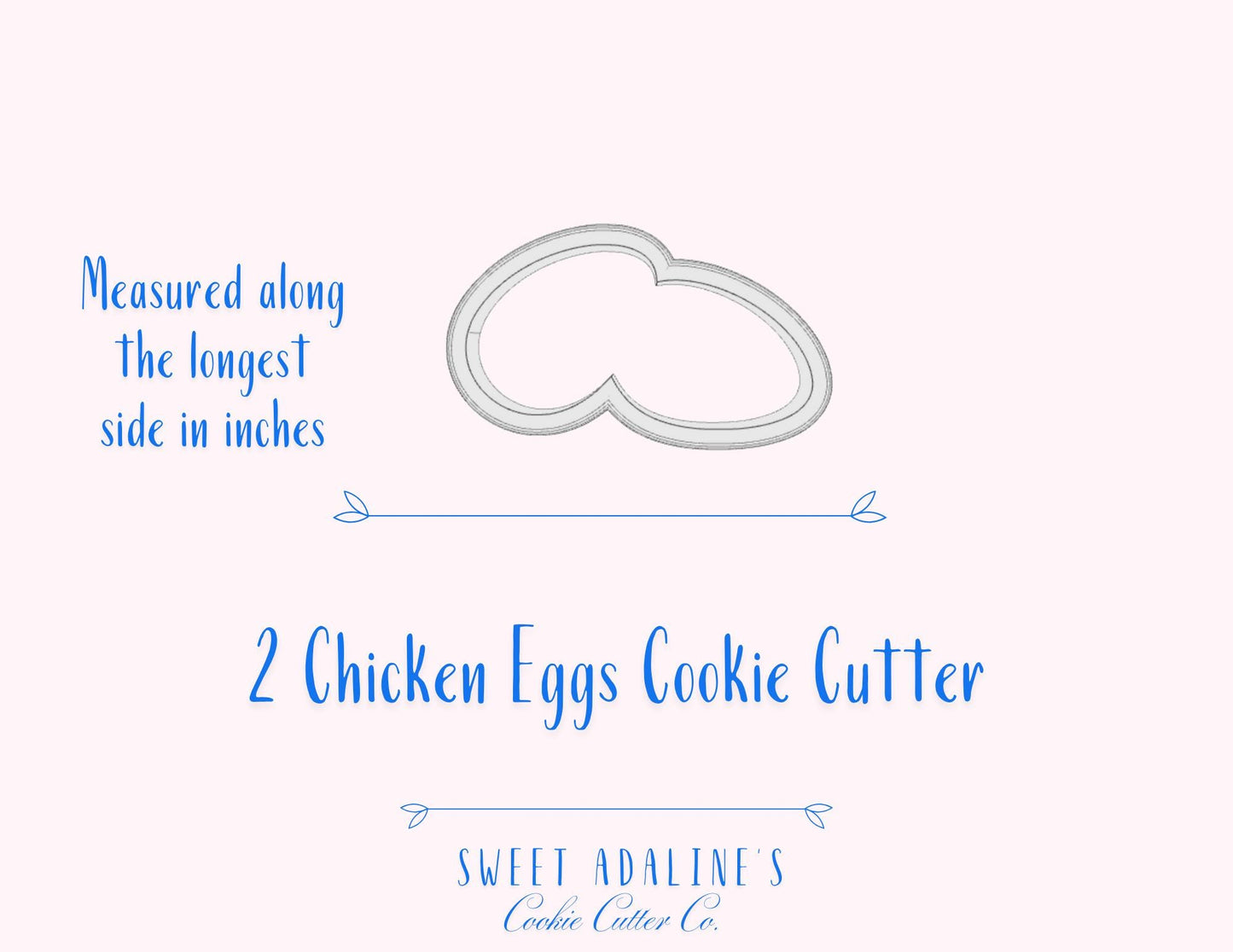 2 Chicken Eggs Cookie Cutter -Perfect for Farm-Themed, Easter, & Spring Baking –Rustic Farm, Gift for Chicken Lovers - Country-chic design
