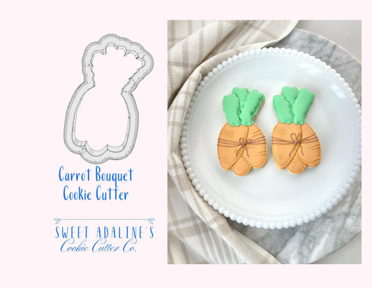 Carrot Bouquet Cookie Cutter: Spring Easter Garden Treats - 3 Sizes
