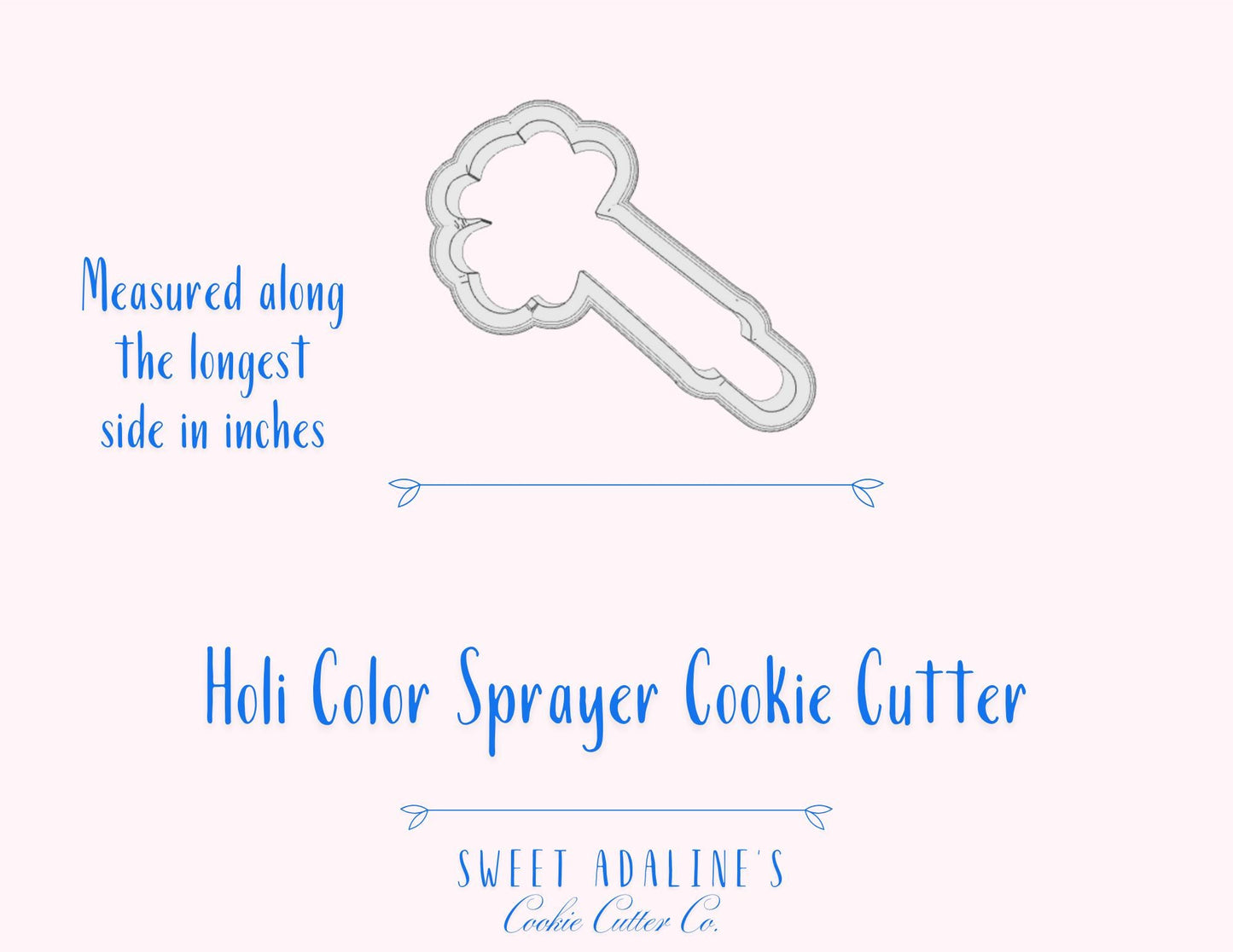 Holi Color Sprayer Festival Cookie Cutter –Celebrate the Festival of Colors with Fun Baking -Indian Festival Inspired - Sturdy, Thick Cutter