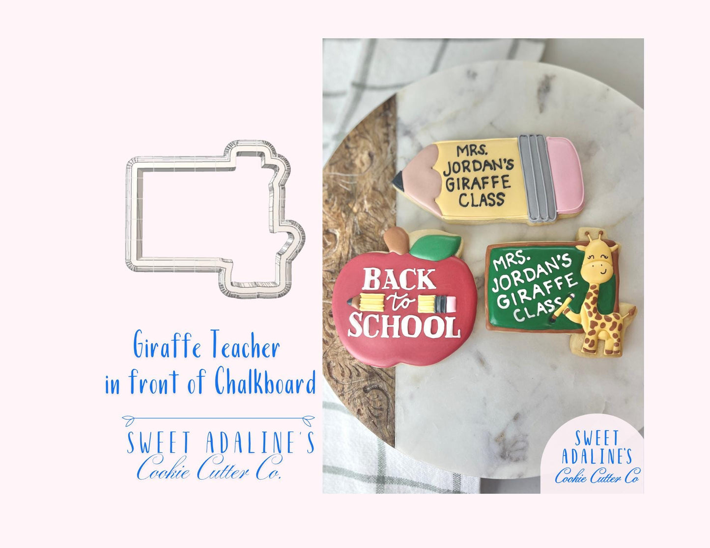 Giraffe Teacher Cookie Cutter: School Theme Baking Tool