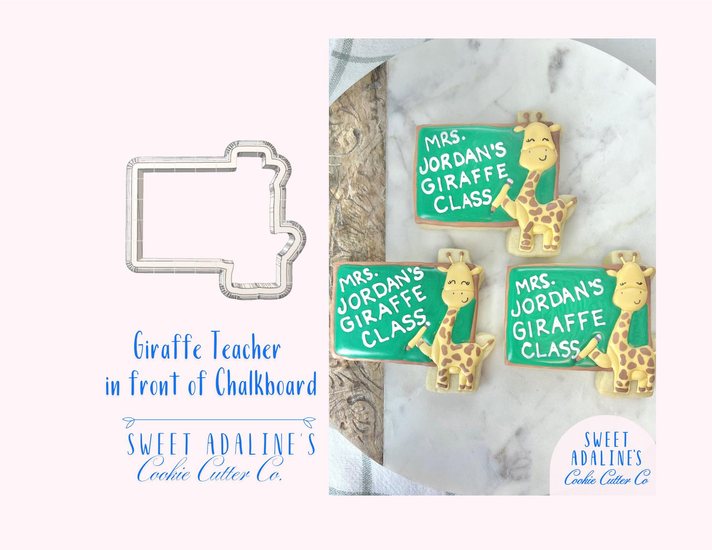 Giraffe Teacher Cookie Cutter: School Theme Baking Tool