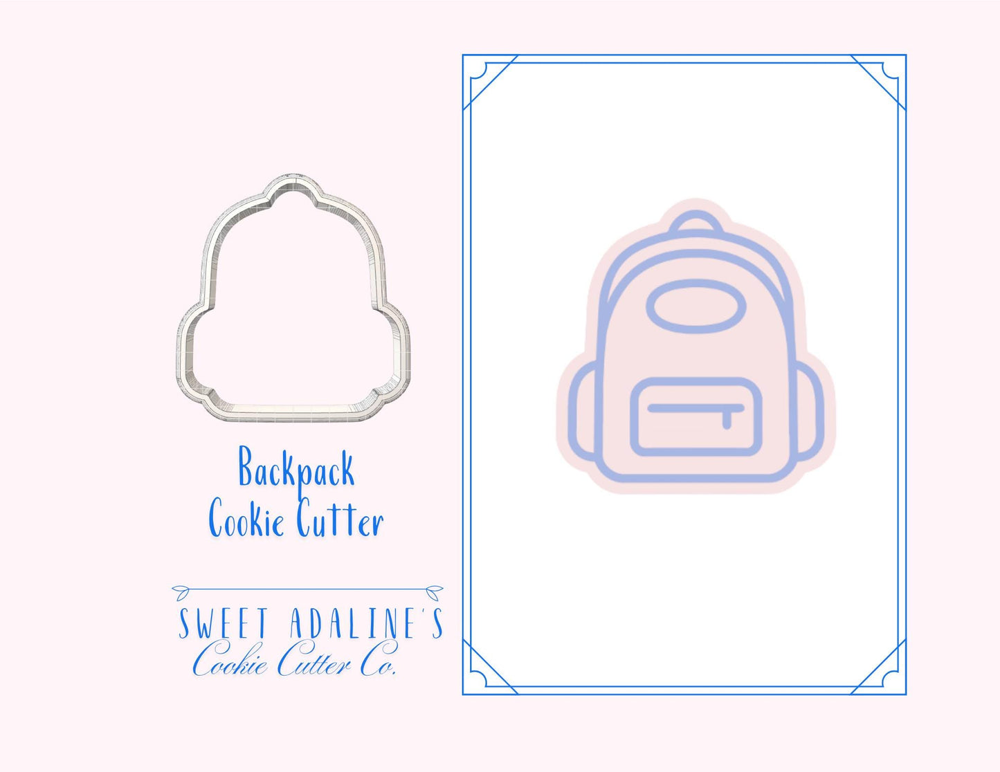 Backpack Cookie Cutter – School and Craft Supplies Cookie – Back to School Baking Tool – Teacher Appreciation Classroom Party Favor