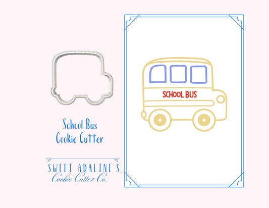 School Bus Cookie Cutter – Back to School Cookie Cutter – Teacher Appreciation – First Day of School – 3D Printed – Multiple Sizes, Sturdy
