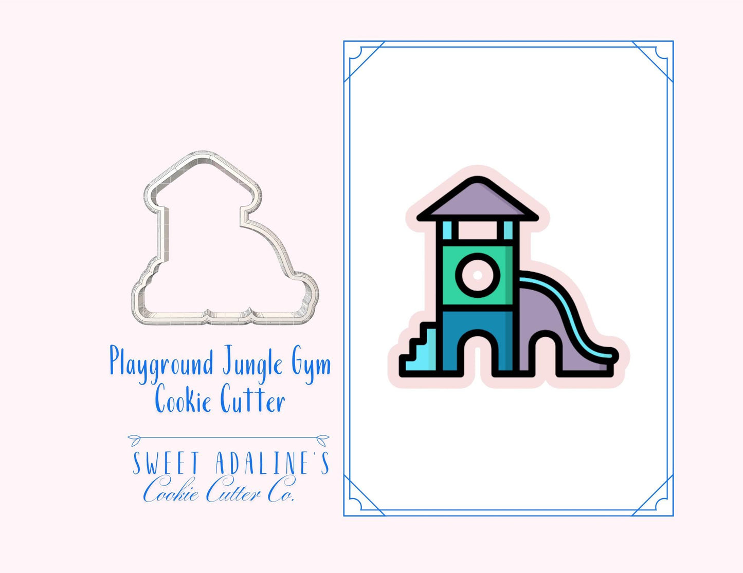 Playground Cookie Cutter Set: Jungle Gym, Slide, Swings - 6 Piece