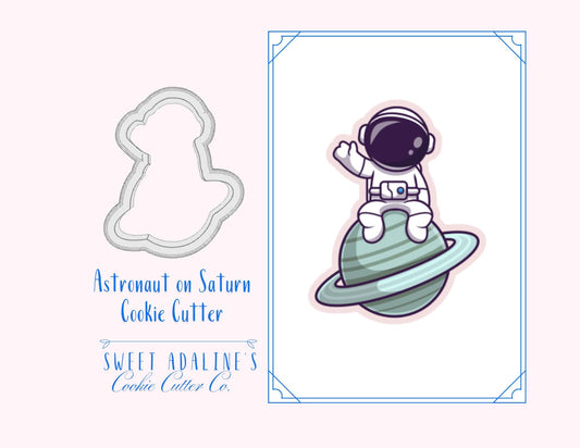 Astronaut on Saturn Cookie Cutter: Space Theme Party Baking
