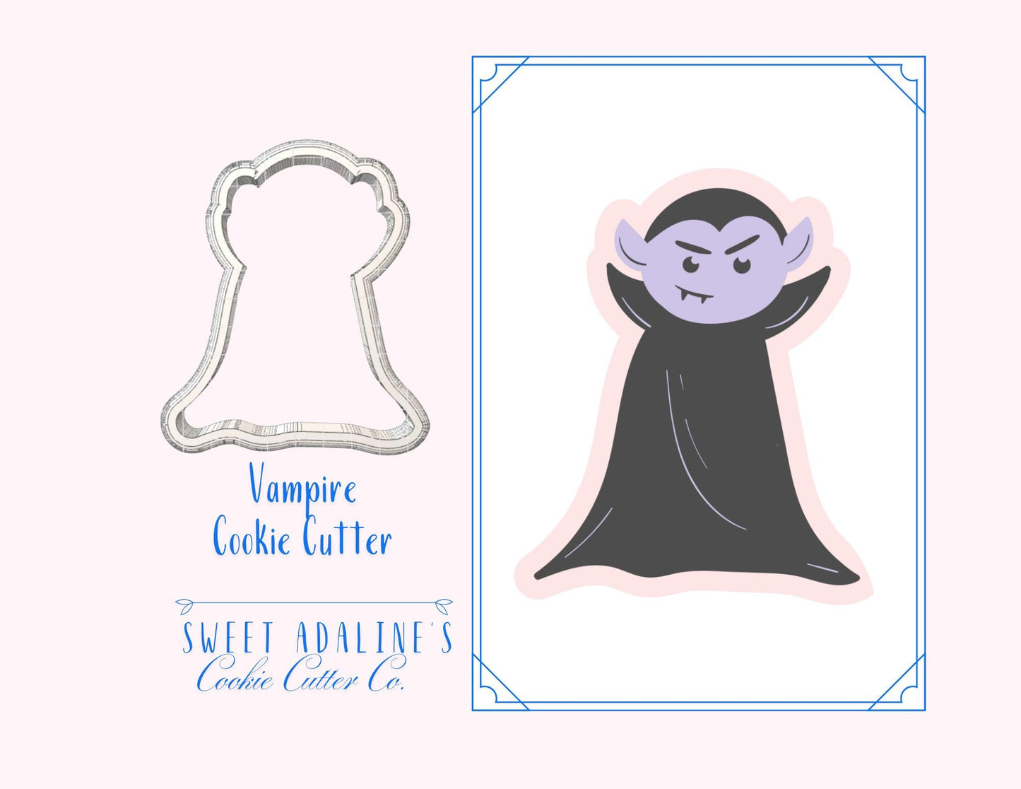 Vampire Cookie Cutter for Halloween Baking: Food-Safe PLA, 3 Sizes