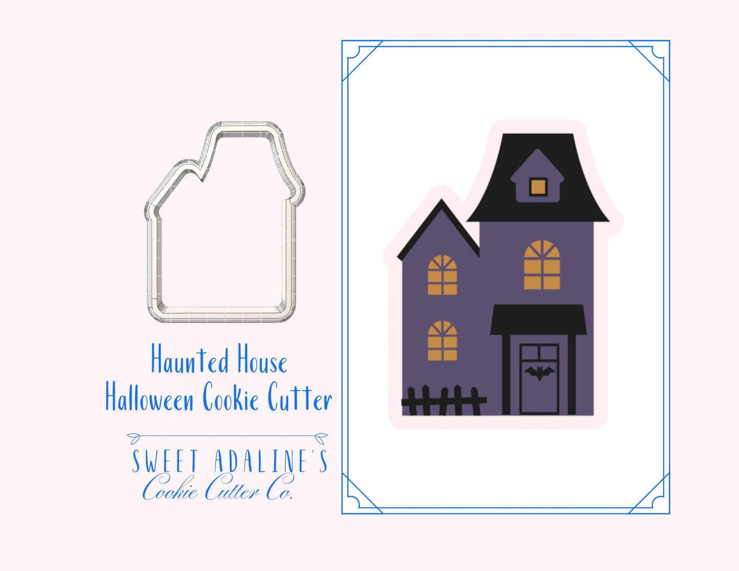 Haunted House Cookie Cutter: Halloween Baking, Spooky Mansion - 3 Sizes