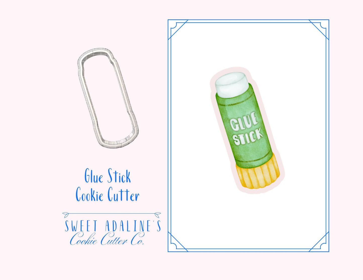 Glue Stick Cookie Cutter: School & Craft Baking Tool, 3D Printed